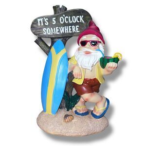 It's 5 O'Clock Somewhere Garden Gnome